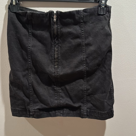 Free People Modern Femme washed denim black skirt 12 - Picture 5 of 6